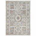 Esfera 8 x 11 ft. Suzani Medallion Rectangle Area Rug - Ivory ES2848127